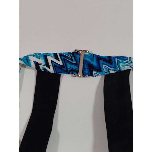 Upstream Sport Women's 1 Pc Blue Waves Criss-cross Bra Swimsuit Size 16 - Picture 7 of 14